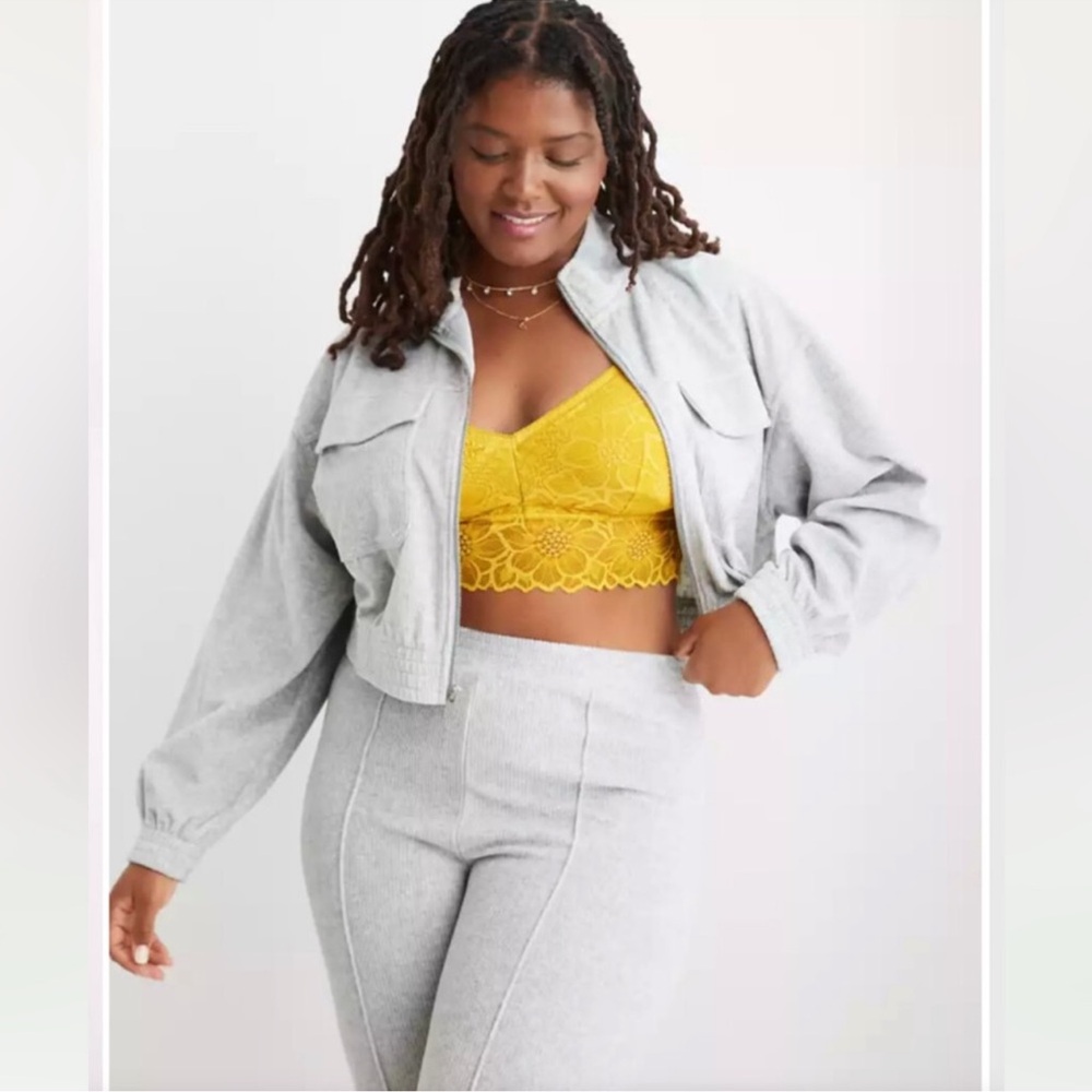 Aerie Groove-On Velour Full Zip Sweatshirt
